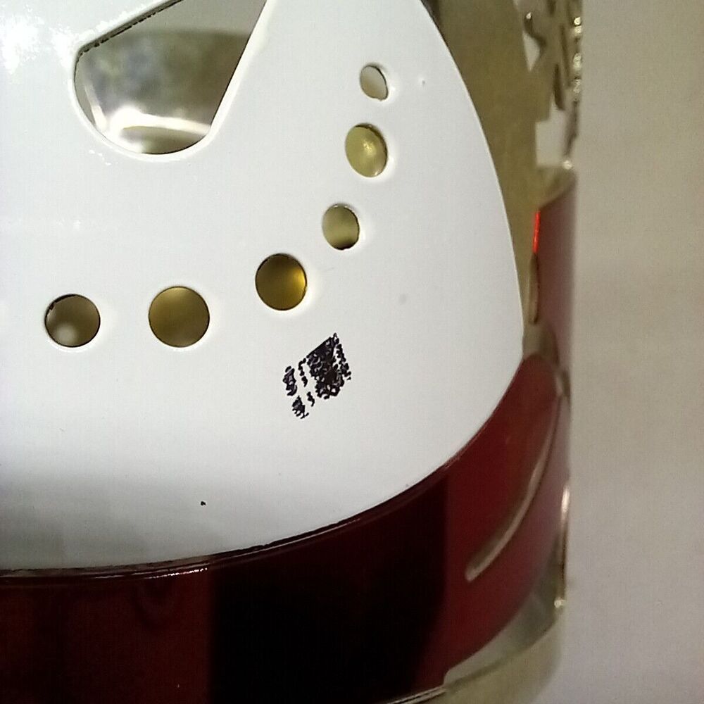 Bath & Body Works Snowman Snowflake 3 Wick Metal Candle Holder-Red-White-Silver - Picture 10 of 11